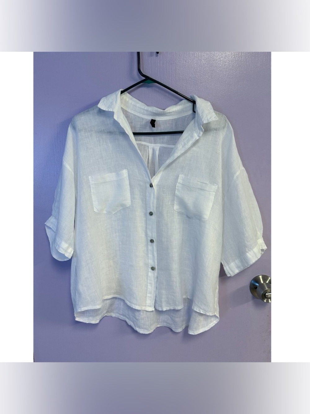 Inizio Italian Linen Lightweight Blouse Size M